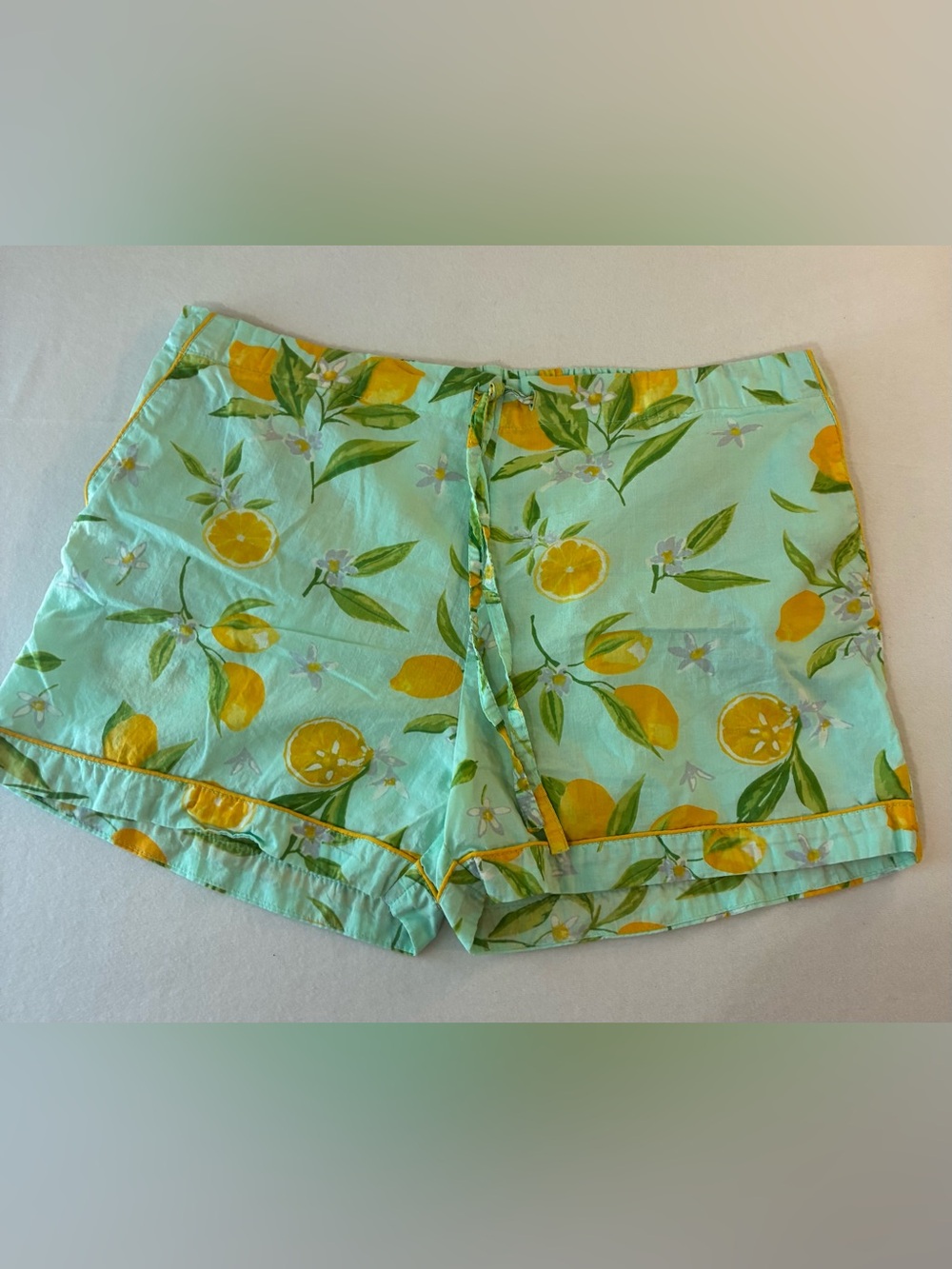 Crafted by Mahogany Mint Green and Yellow Lemon-Print Pajama Shorts